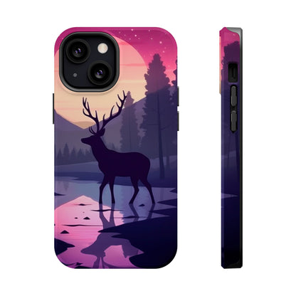 Twilight Elegance: Stag Reflection – MagSafe iPhone Case