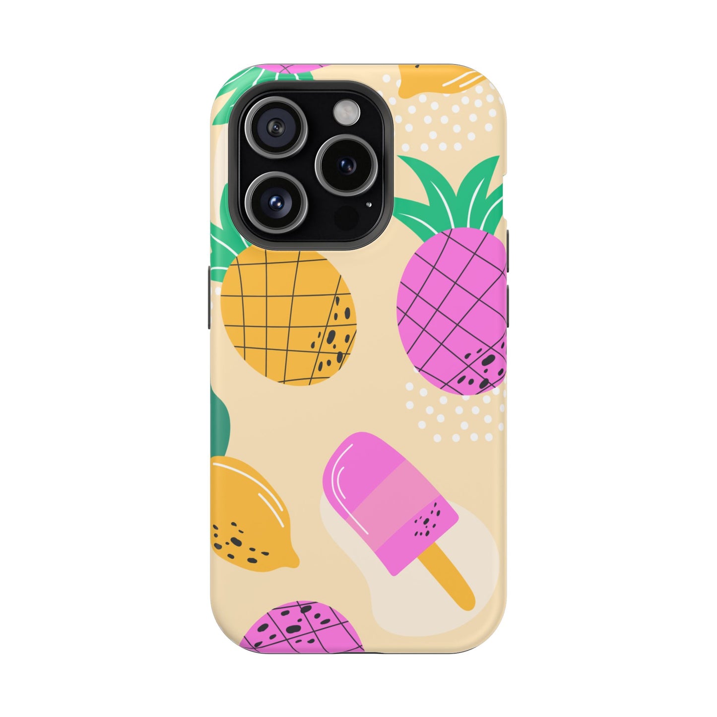 Tropical Pop MagSafe iPhone Case – Fun Pineapple & Lemon Design with Vibrant Summery Colors