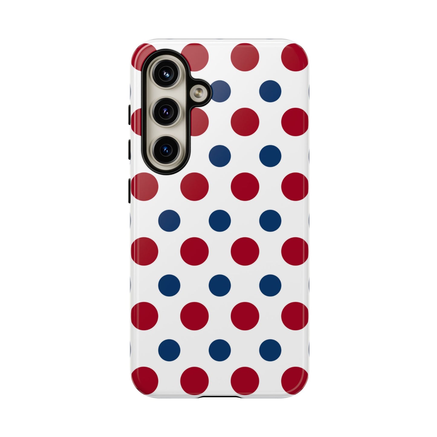 Patriotic Navy, White, and Red Polka Dot Samsung Galaxy Case