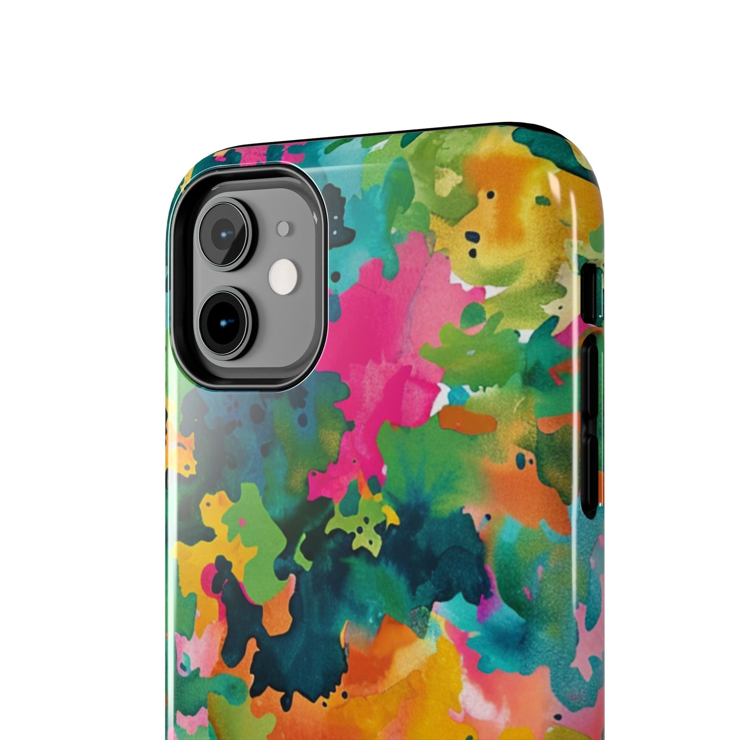 Vibrant Watercolor Splash iPhone Case – Bold Multicolor Artistic Design