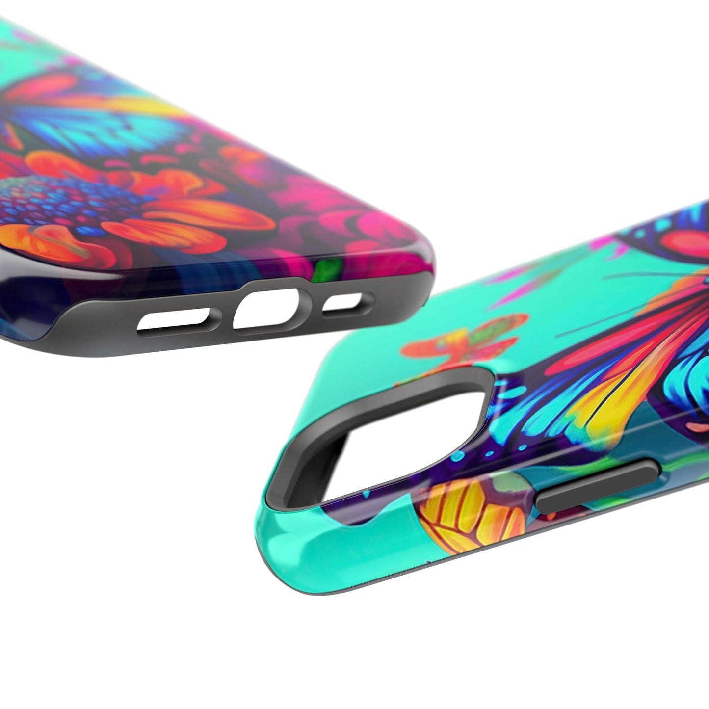 Vivid Butterfly & Floral Burst - MagSafe iPhone Case