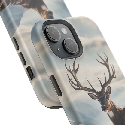 Alpine Majesty: Stag in Snow – MagSafe iPhone Case