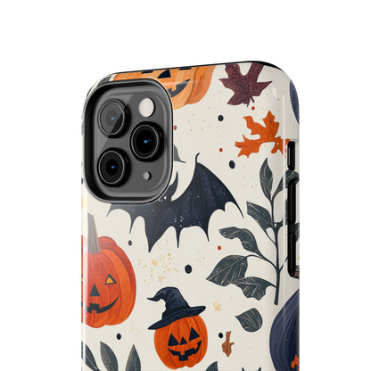 Spooky Halloween iPhone Case – Pumpkins, Bats, and Spider Design