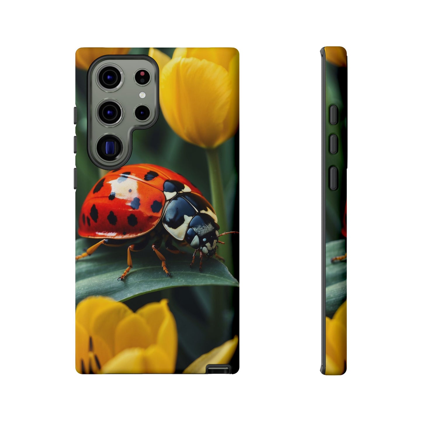 Samsung Galaxy Case: Vibrant Ladybug Amidst a Lush Yellow Flower Garden