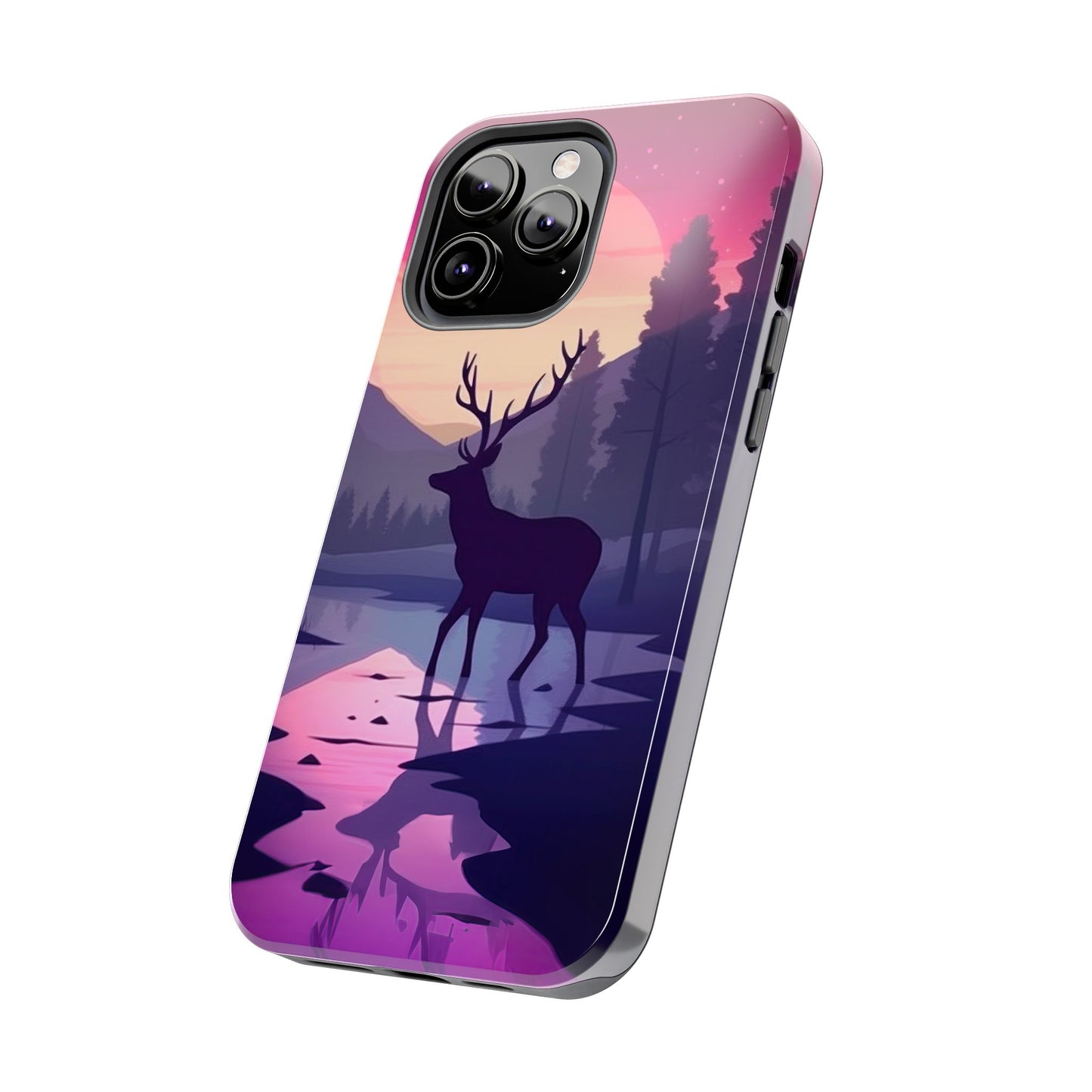 Twilight Elegance: Stag Reflection – iPhone Case