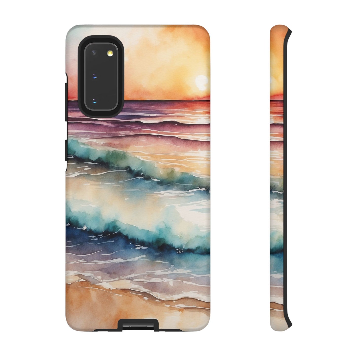 Sunset Waves Samsung Galaxy Case – Vibrant Watercolor Design