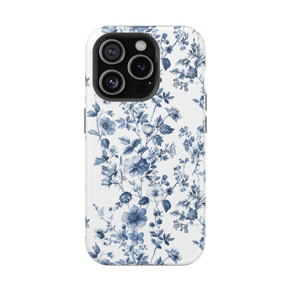 Enchanted Garden Blue Toile iPhone Case