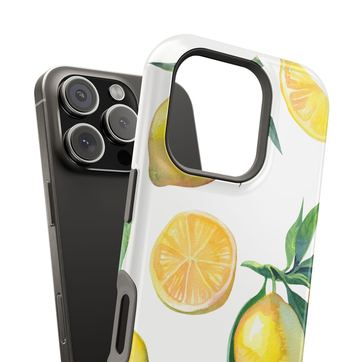 Lemon Grove Watercolor Tough MagSafe iPhone Case – Fresh Citrus Design, Dual-Layer Protection