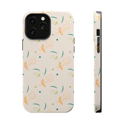 Soft Pastel Abstract Floral Tough MagSafe iPhone Case – Playful Minimalist Design with Dual-Layer Protection