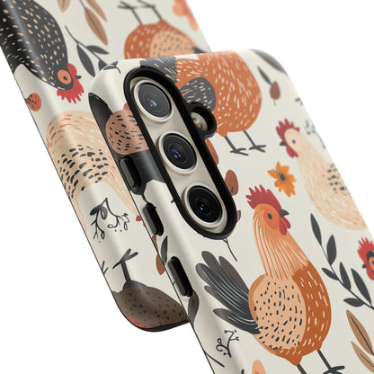 Samsung Galaxy Case: Cluckin' Vintage – Chickens & Leaves