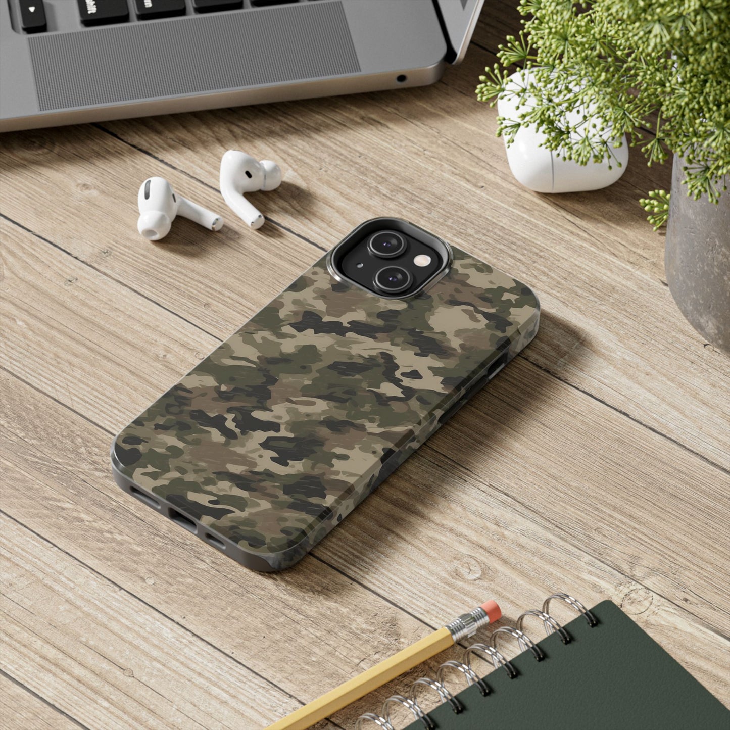 Classic Light Brown Camouflage – Durable iPhone Case with Timeless Design