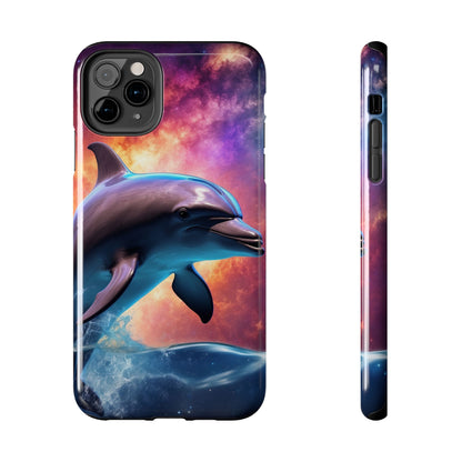 Cosmic Dolphin Galaxy Art - iPhone Case