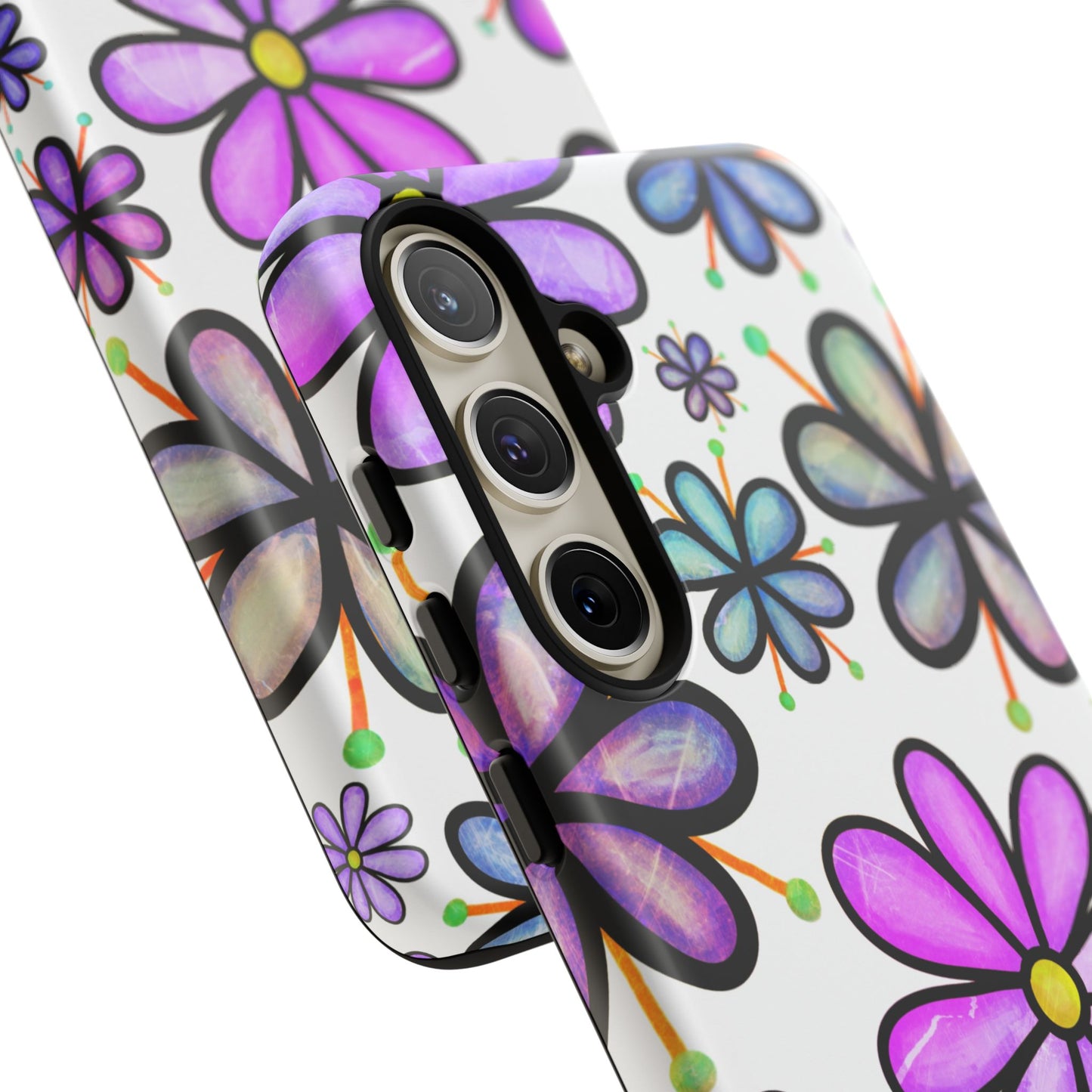 Whimsical Lavender Floral Samsung Galaxy Case – Ultra-Slim, High-Gloss Finish