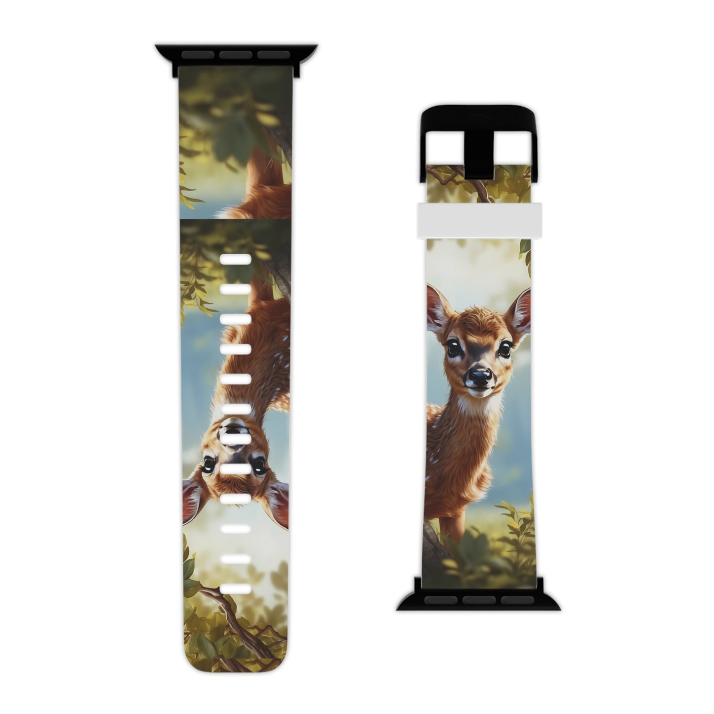 Whimsical Fawn in a Sunlit Forest Apple Watch Band