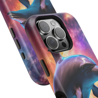 Cosmic Dolphin Galaxy Art - MagSafe-Compatible Case