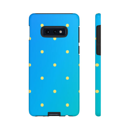 Blue Ocean Gradient Polka Dots Samsung Galaxy Case – Shockproof, Smooth Matte Finish, Dual-Layer Design