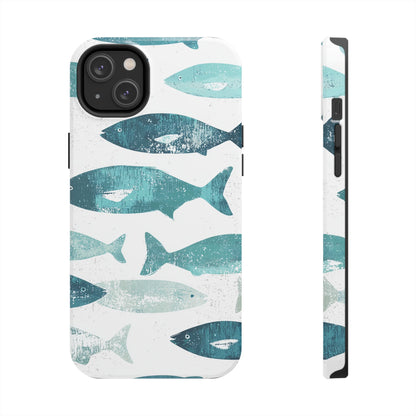 Vintage Blue Fish Print - iPhone Series Case