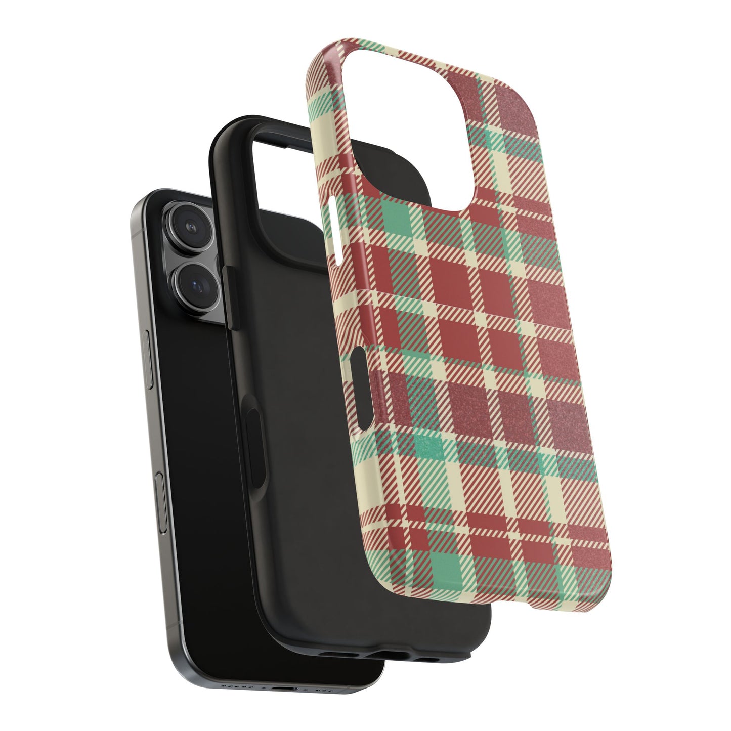 Red & Cream Vintage Plaid – Durable & Stylish iPhone Case