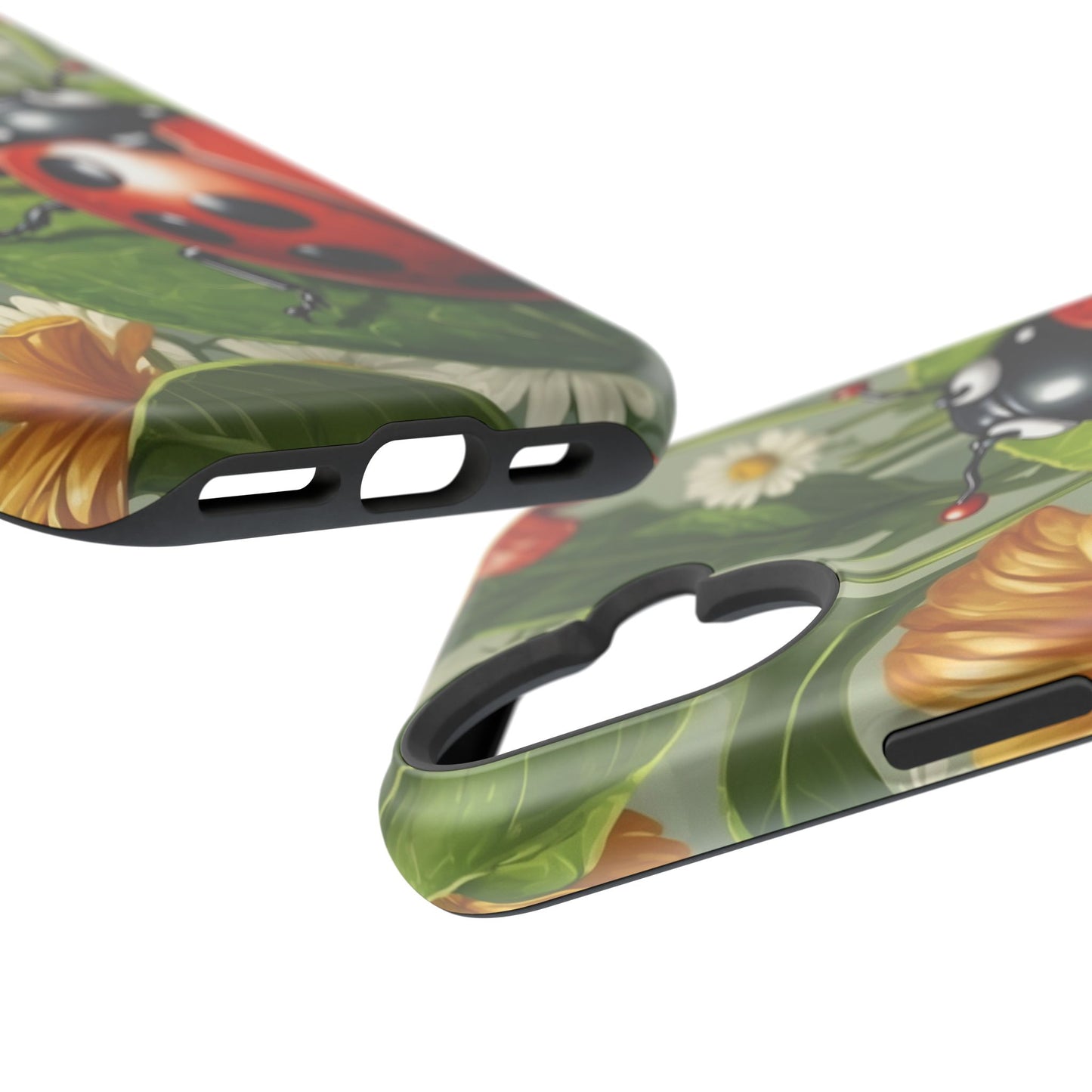 Ladybug Garden MagSafe iPhone Case – Whimsical Floral Design