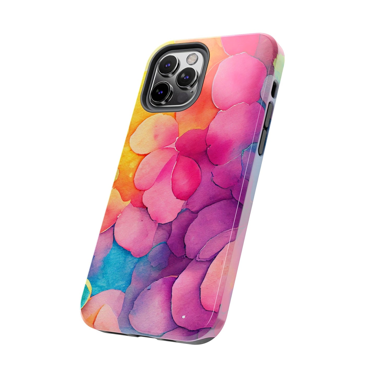 Sunset Petals Watercolor iPhone Case – Slim Design, Glossy Finish