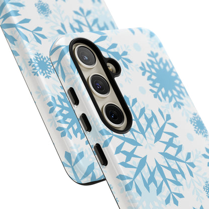 Frosty Blue Snowflakes Samsung Galaxy Case – Shockproof, Smooth Matte Finish, Dual-Layer Design