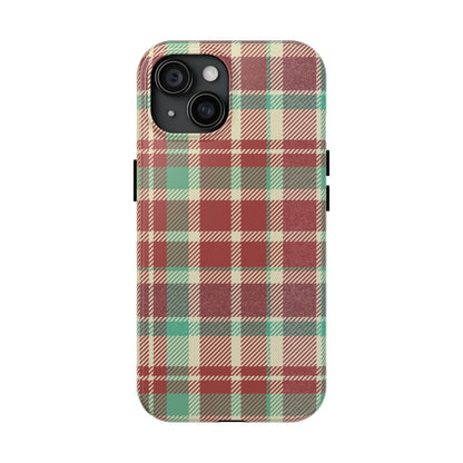 Red & Cream Vintage Plaid – Durable & Stylish iPhone Case