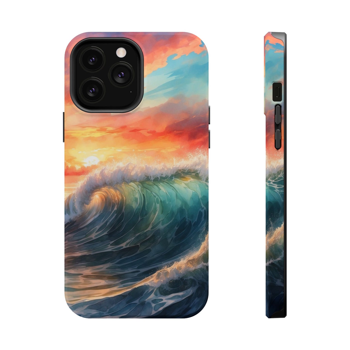 Ocean Wave Sunset MagSafe iPhone Case – Coastal Vibes Design