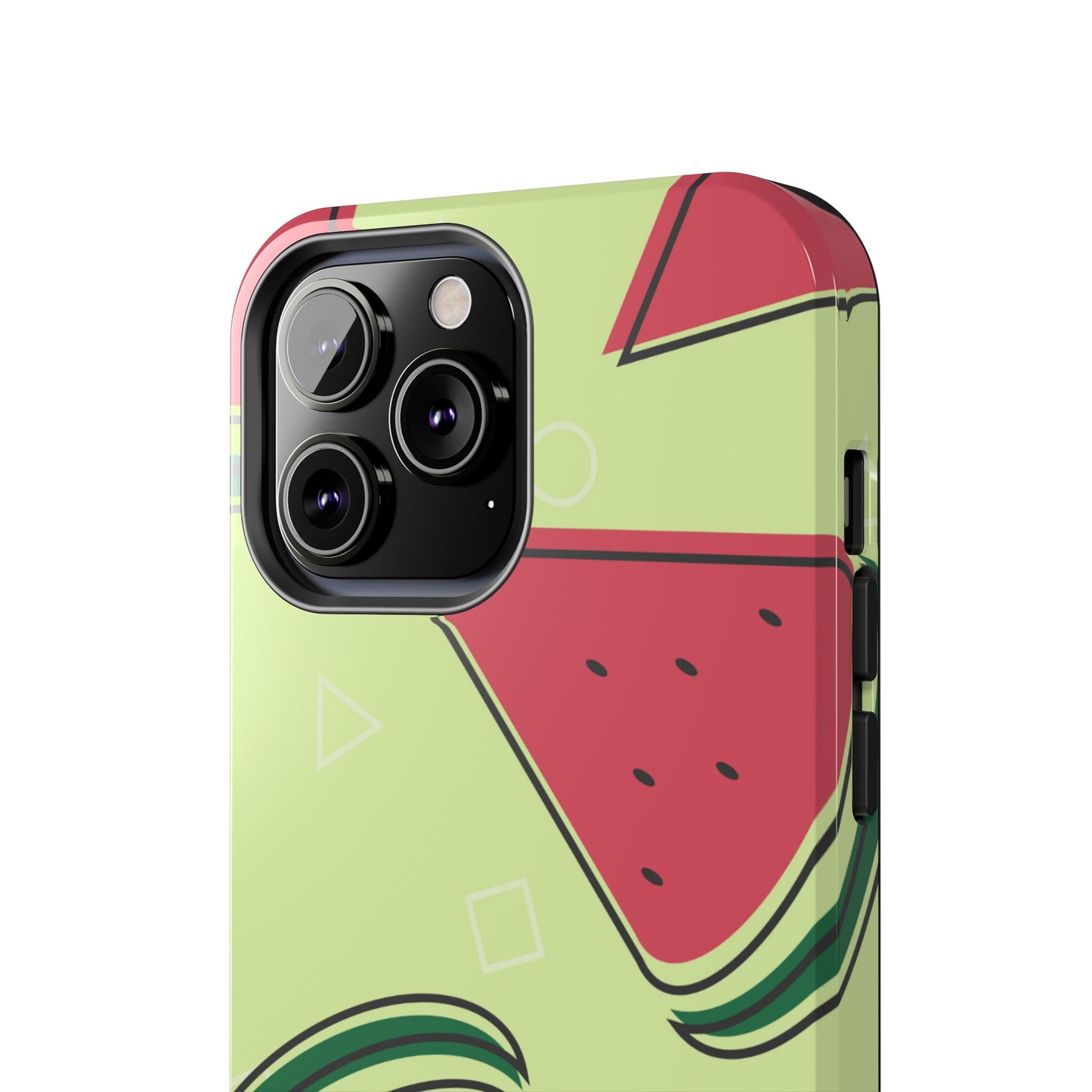 Watermelon Slice iPhone Case – Fresh & Fun Design with Retro Geometric Pattern