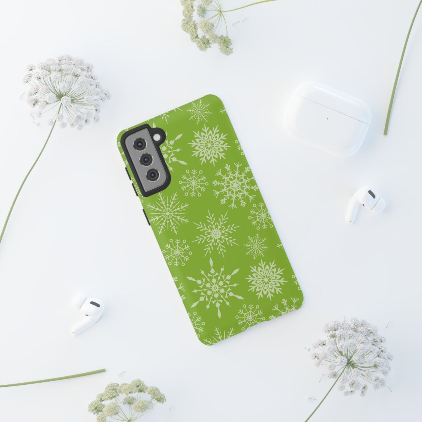 Green Snowflake Pattern – Samsung Galaxy Series Case