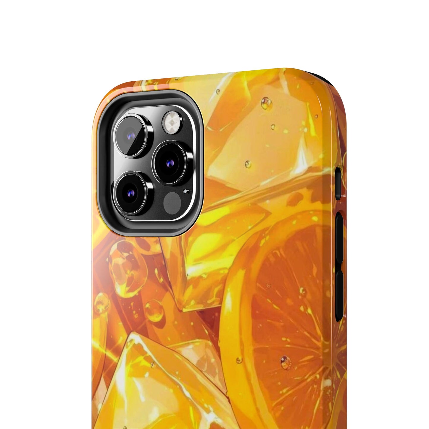 Citrus Splash iPhone Case – Bright Orange Slices & Ice, Dual-Layer Protection