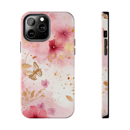 Blush Pink Floral Butterfly - iPhone Case