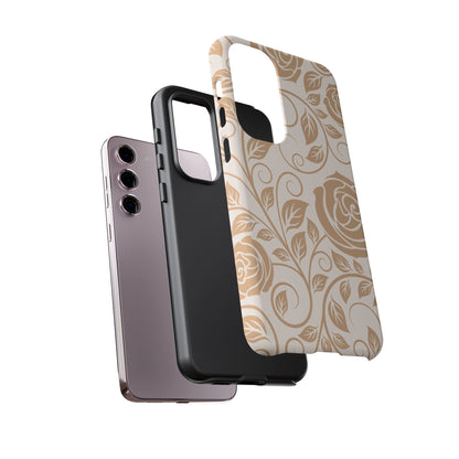 Vintage Rose Vine Tough Samsung Galaxy Case – Elegant Floral Pattern with Dual-Layer Protection