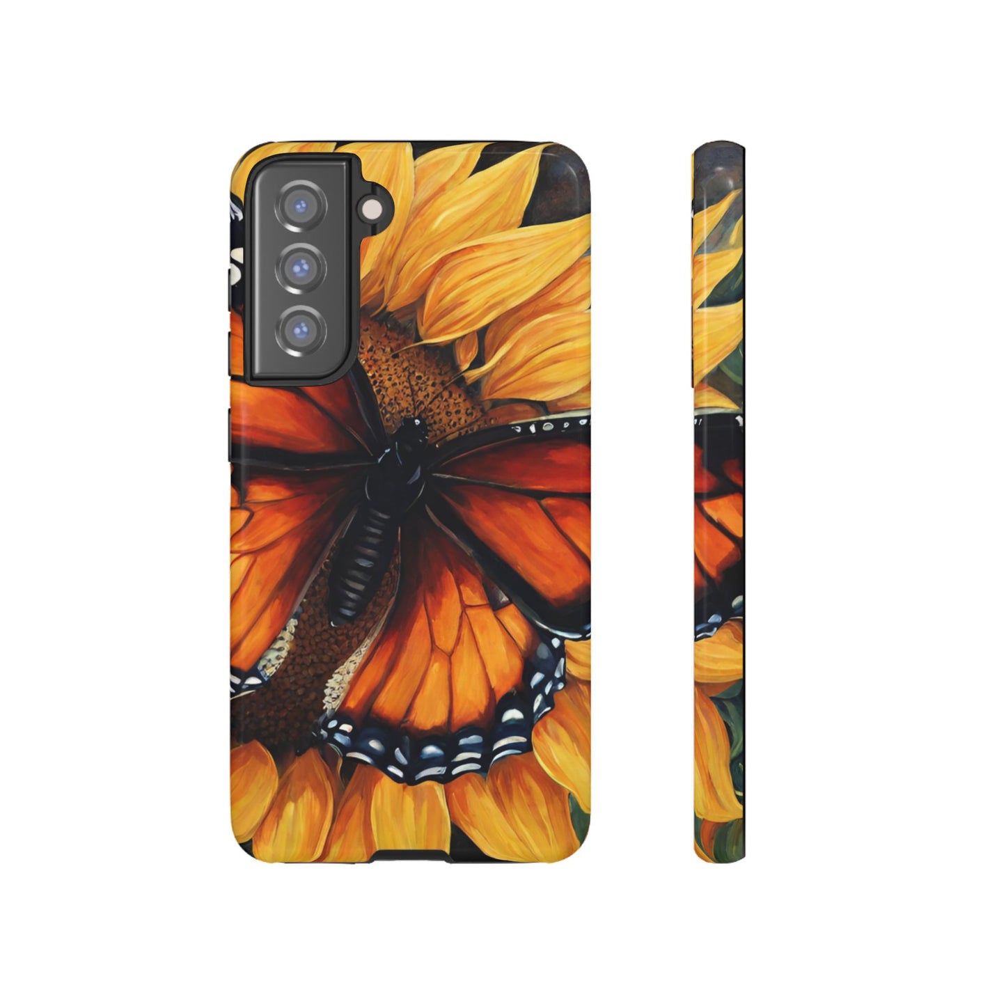 Monarch Butterfly & Sunflower Art – iPhone Case