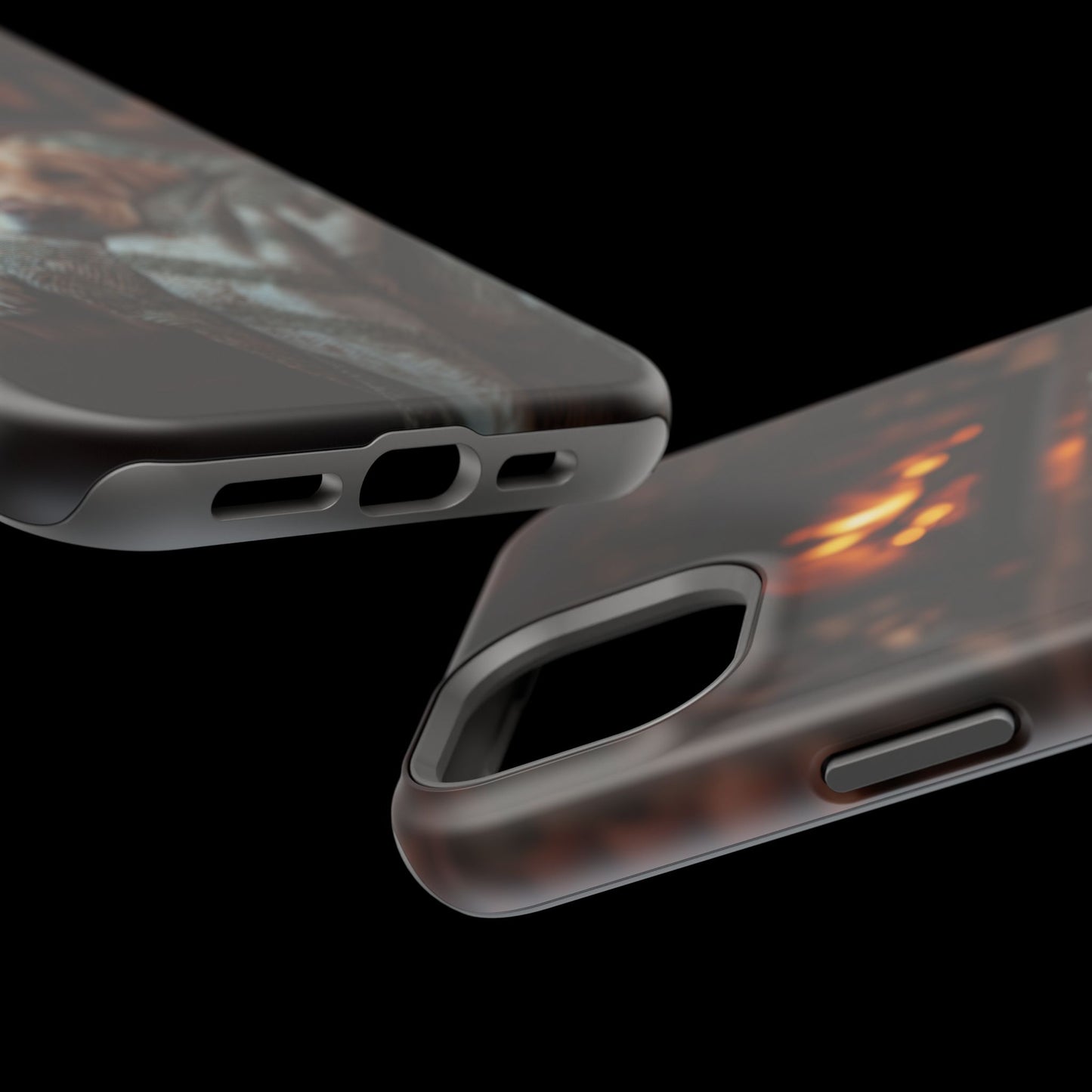 Cozy Labrador by Fireplace MagSafe iPhone Case – Rustic Cabin Protective Cover