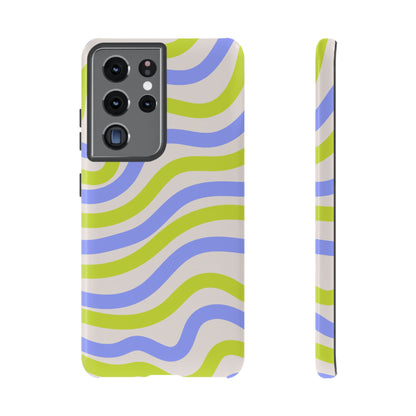 Neon Wave Samsung Galaxy Case – Bold Dual-Layer Protection with 70s-Inspired Vibe