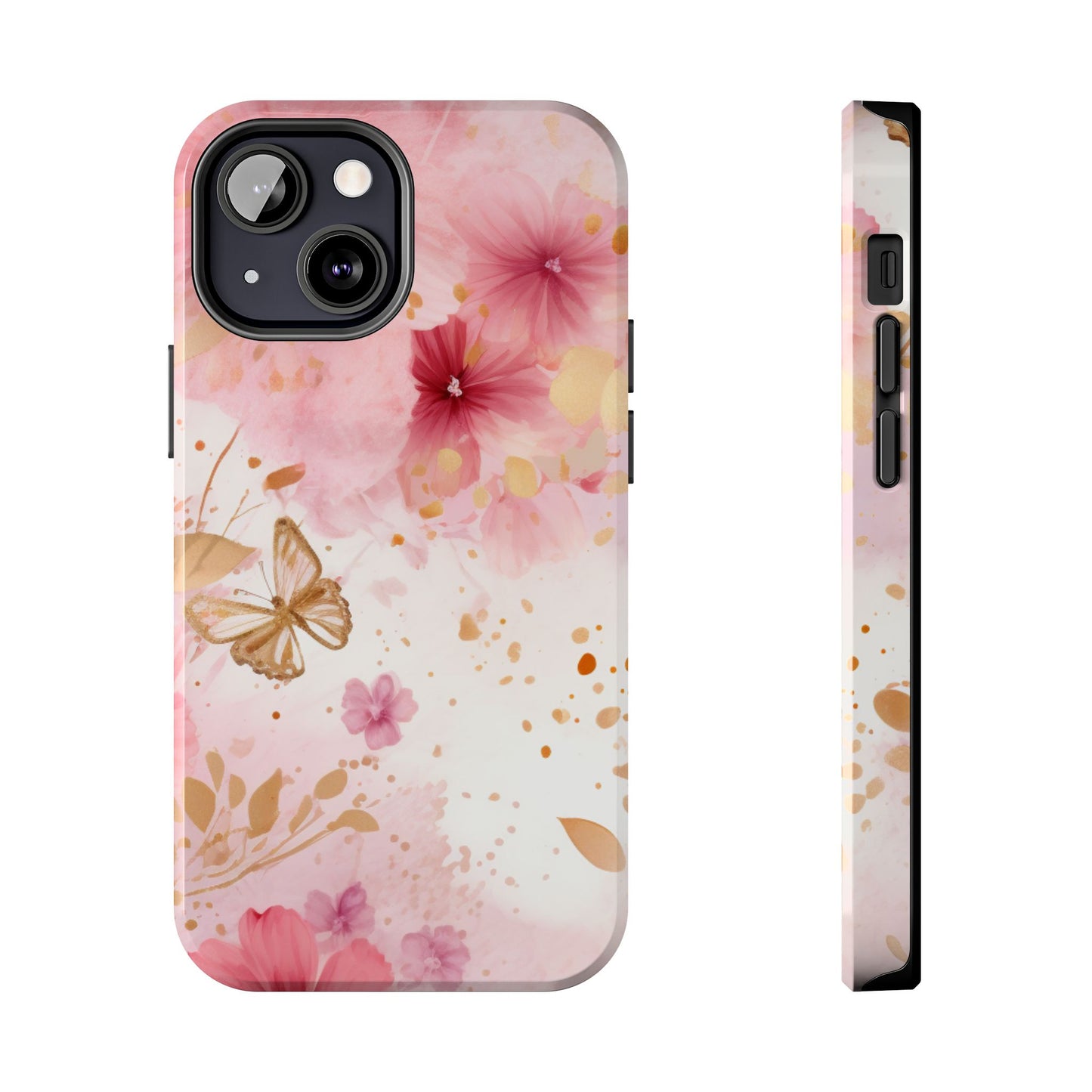 Blush Pink Floral Butterfly - iPhone Case