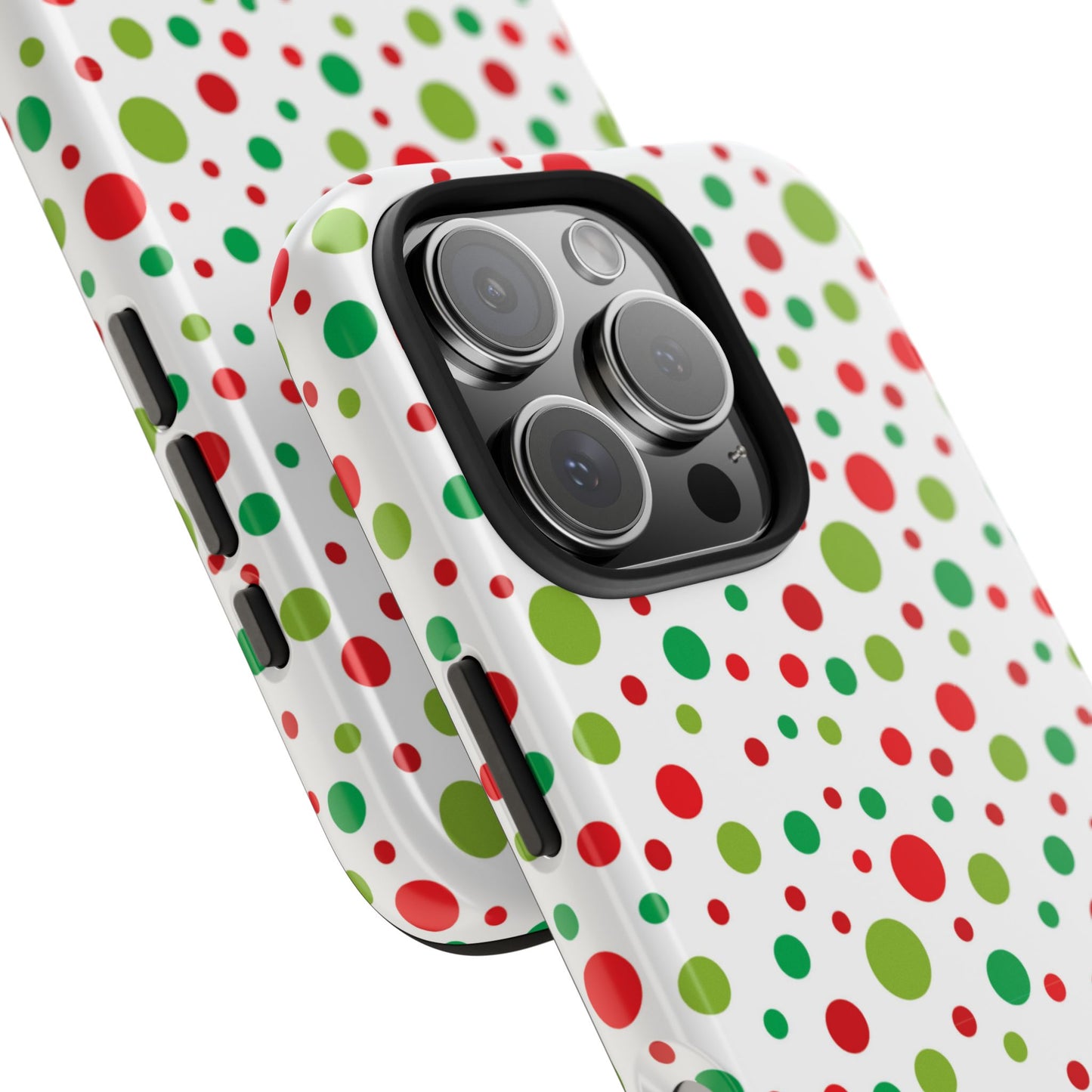 Red & Green Christmas Polka Dots – iPhone Case