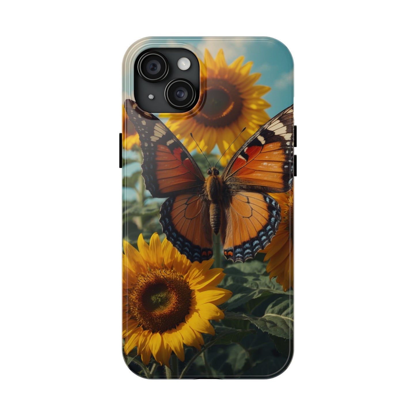 Vibrant Butterfly & Sunflower – iPhone Case