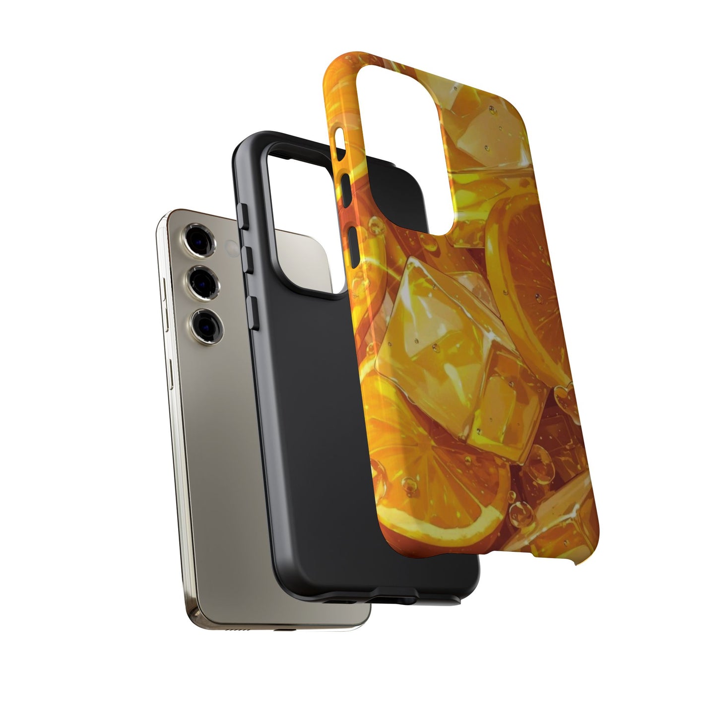 Citrus Splash Samsung Galaxy Case – Bright Orange Slices & Ice, Dual - Layer Protection - BOGO Cases