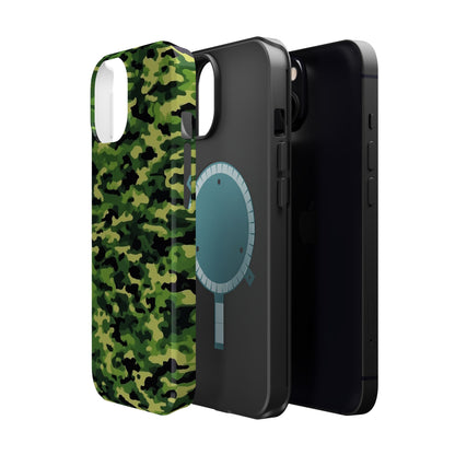 Green Woodland Camouflage – MagSafe iPhone Case, Slim and Shockproof