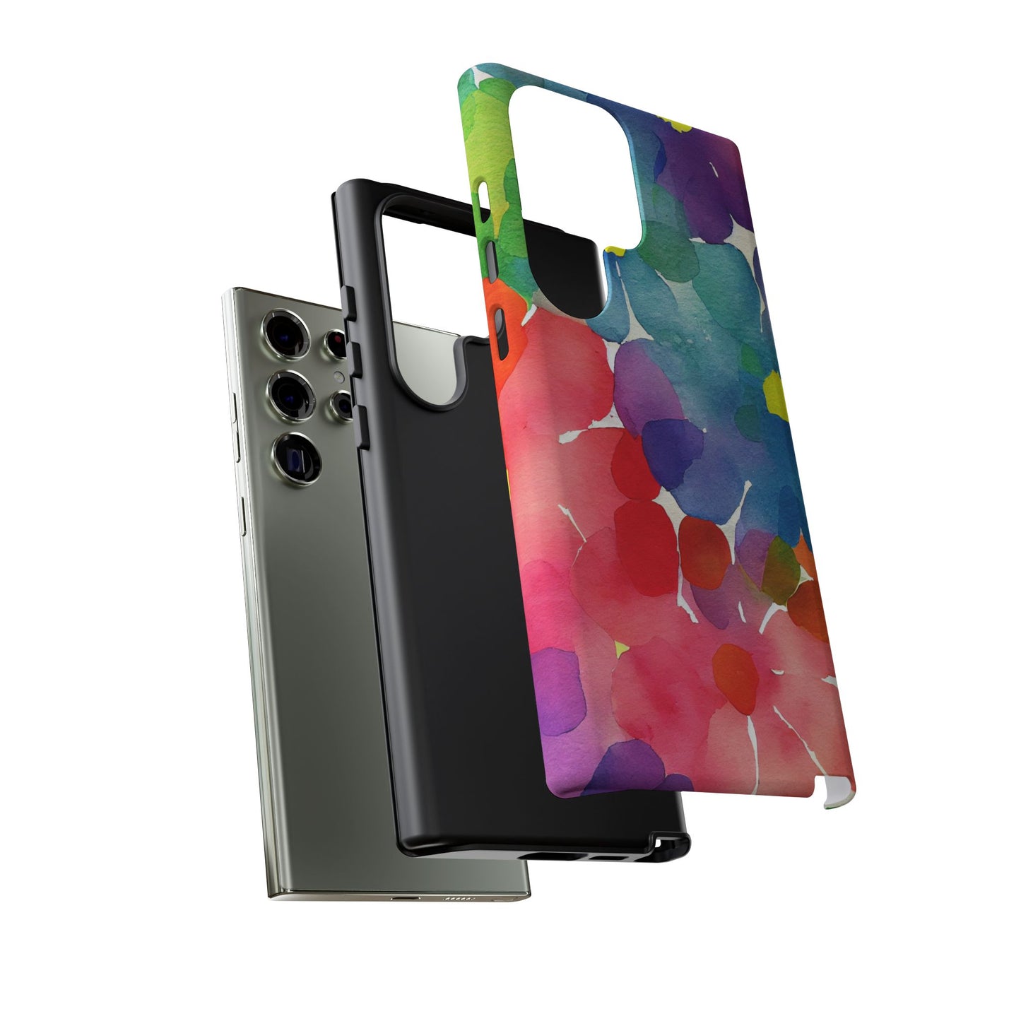 Rainbow Bloom Watercolor Samsung Galaxy Case – Slim Design, Glossy Finish