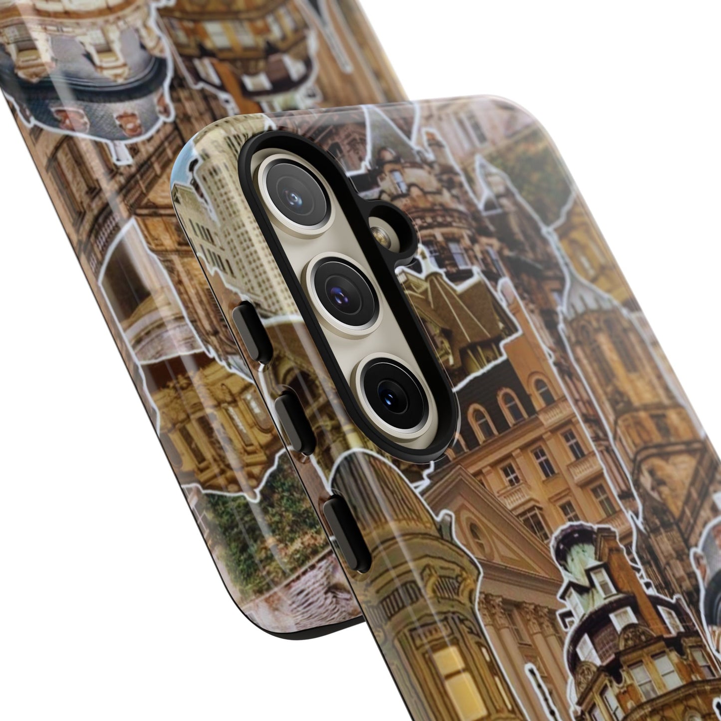 Vintage Architectural Collage Samsung Galaxy Case – Tough Dual-Layer Protection with Matte Finish