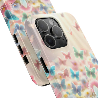 Butterfly Flower Garden - iPhone Case - Pastel Floral Protective Cover