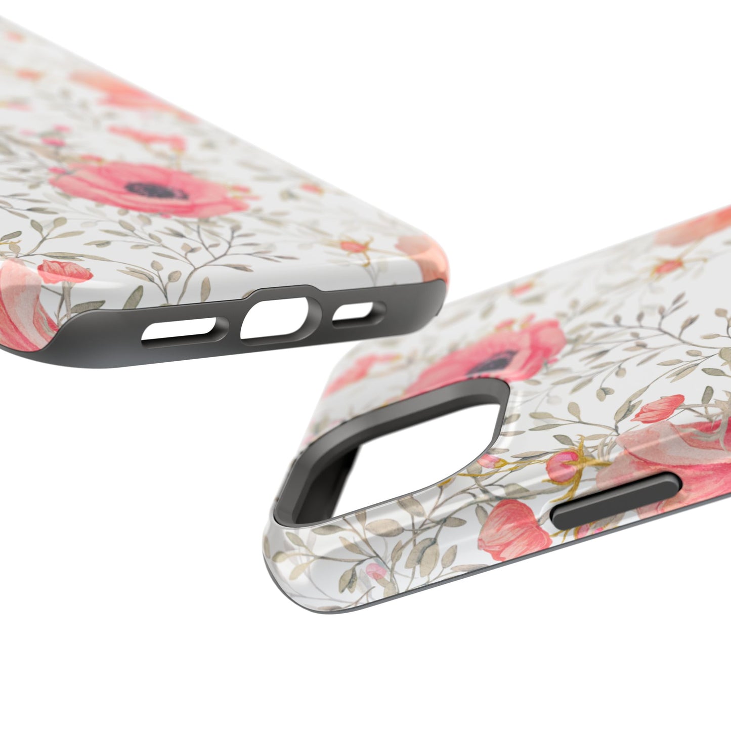 Pink Floral Watercolor MagSafe iPhone Case – Elegant Blossom Design with Magnetic Compatibility