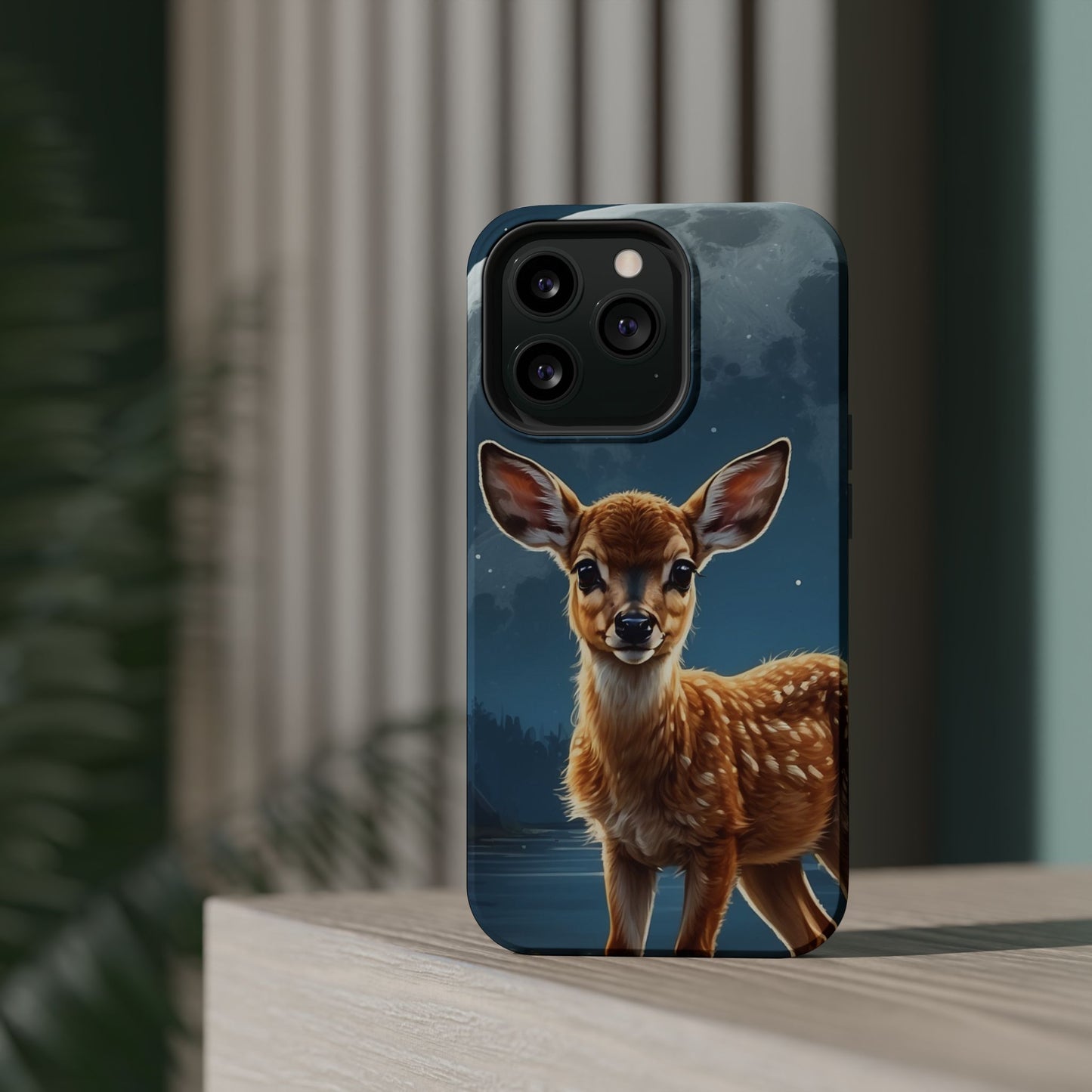 MagSafe-Compatible iPhone Case – Enchanted Fawn Under the Moonlit Sky