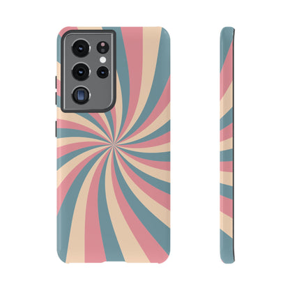 Vintage Pastel Swirl  Samsung Galaxy Case – Dual-Layer Protection with 70s-Inspired Design