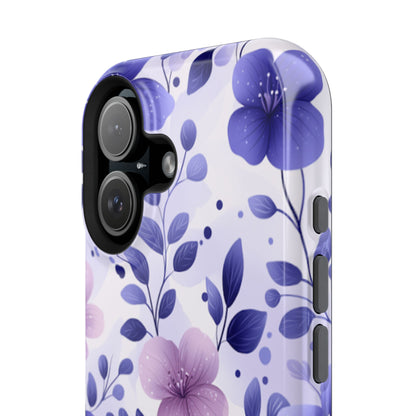 Purple Floral MagSafe iPhone Case – Durable Protection with Elegant Flower Design