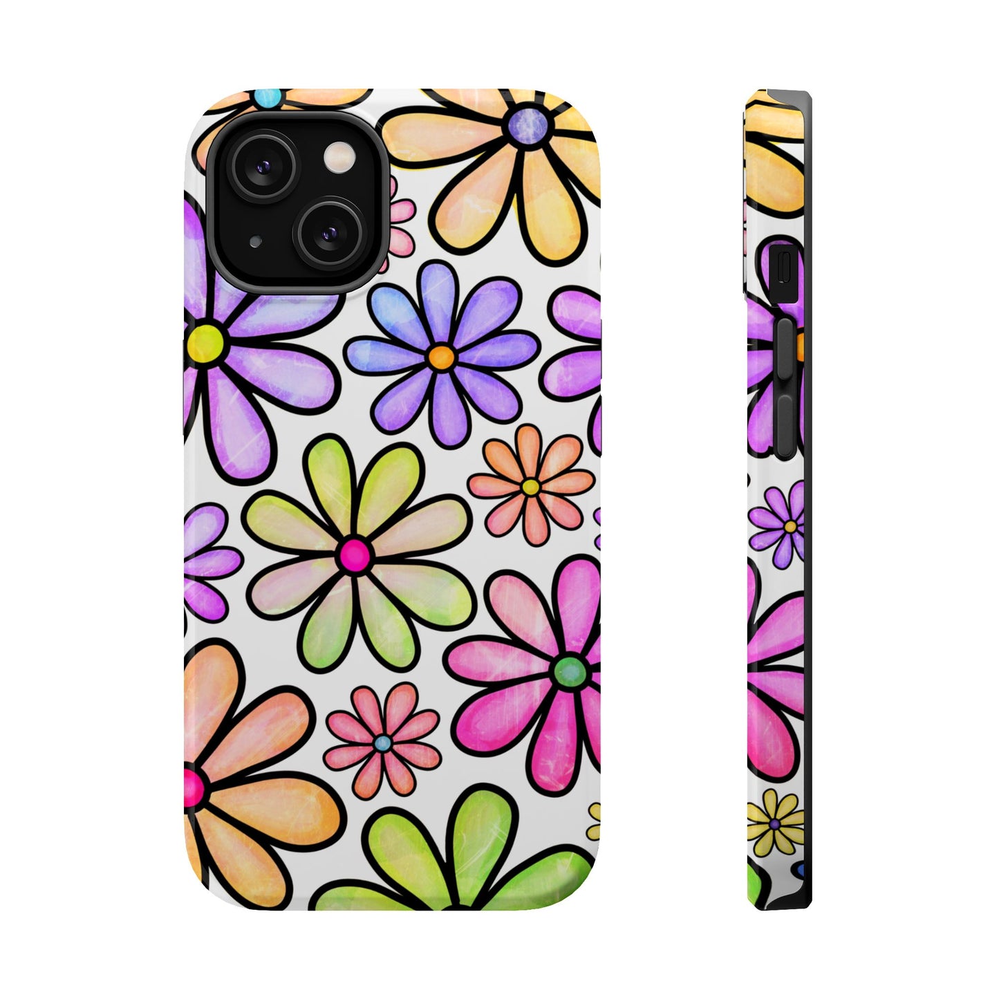 Pastel Daisy Dream MagSafe iPhone Case – Slim Profile, Glossy Finish