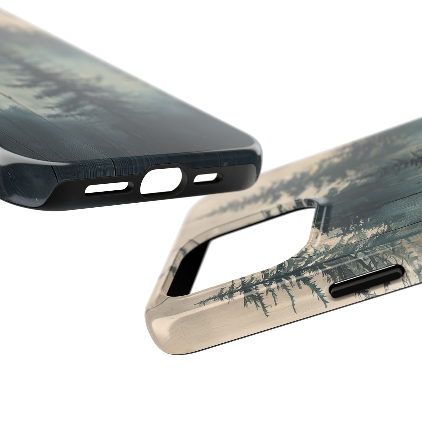 Misty Pine Forest Iphone Case - Nature-Inspired Wood Design Protective Cover