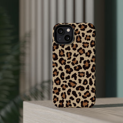 Wild Leopard Print Tough MagSafe iPhone Case – Bold Animal Pattern Design with Dual-Layer Protection